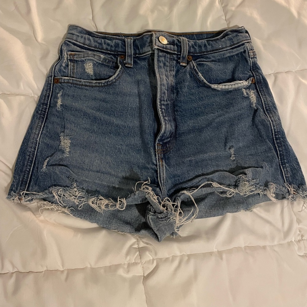 Abercrombie High-Rise Distressed Shorts